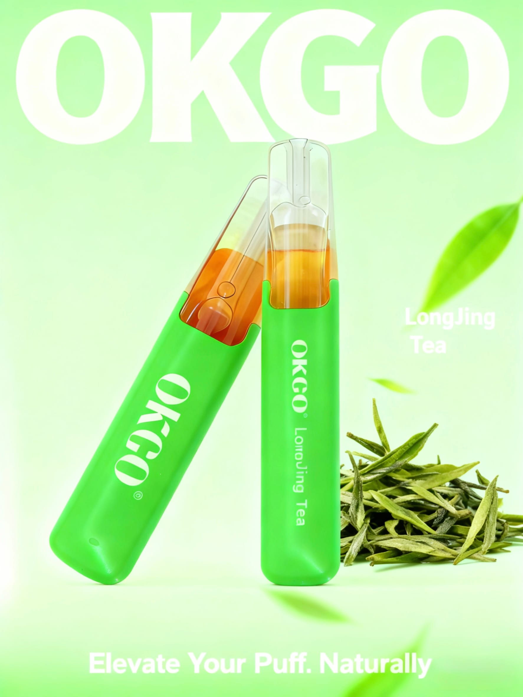OKGO 6500 Puffs Long Jing Tea -10 Pack - Long Jing Tea