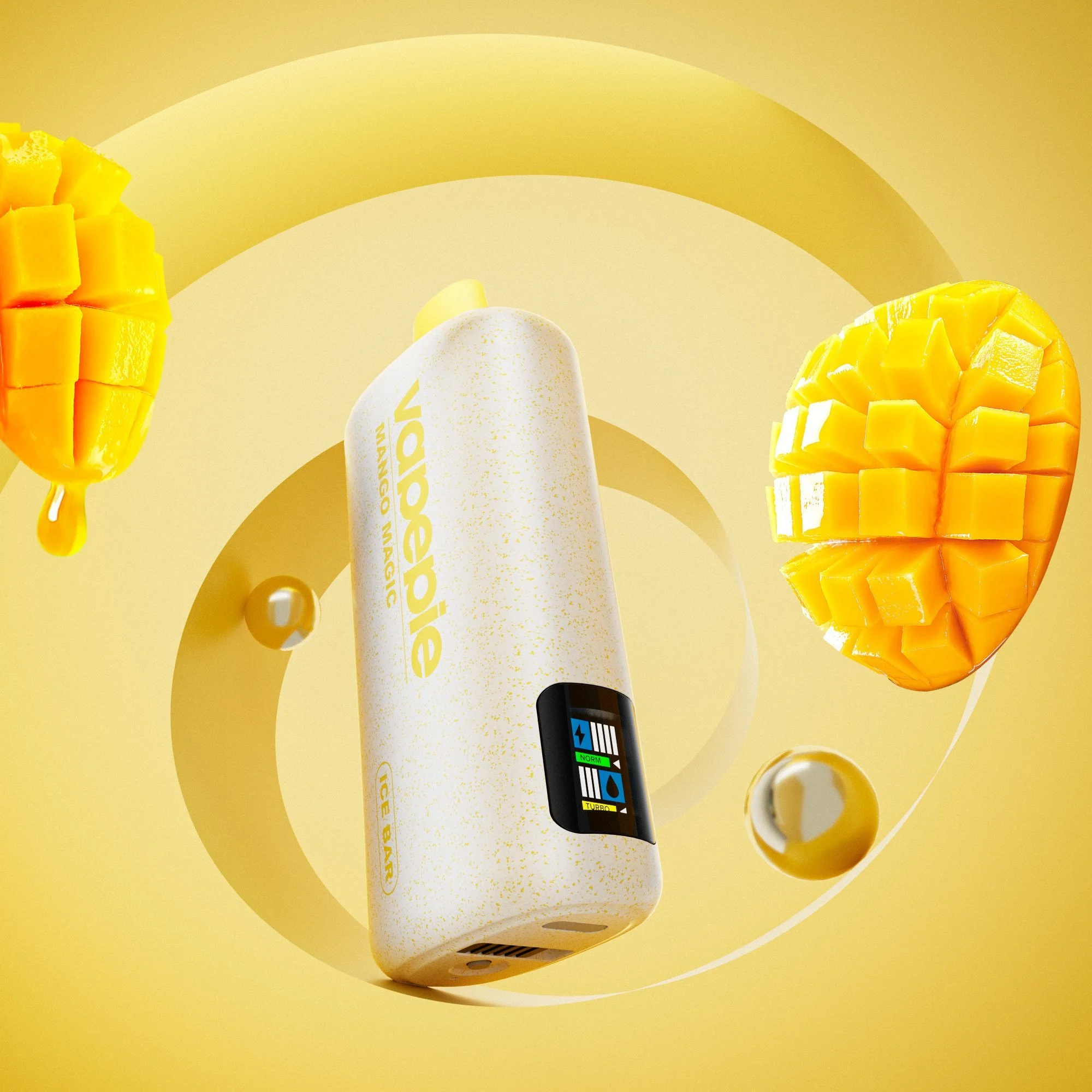 A sleek disposable vape device with lush ice flavour branding displayed against a summer background, highlighting the watermelon and menthol profile